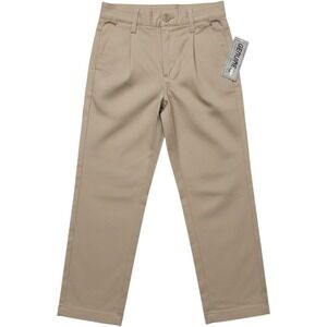 NWT Genuine School Uniform Kids 5 Khaki Pleated Chino Pants Adjustable Waist